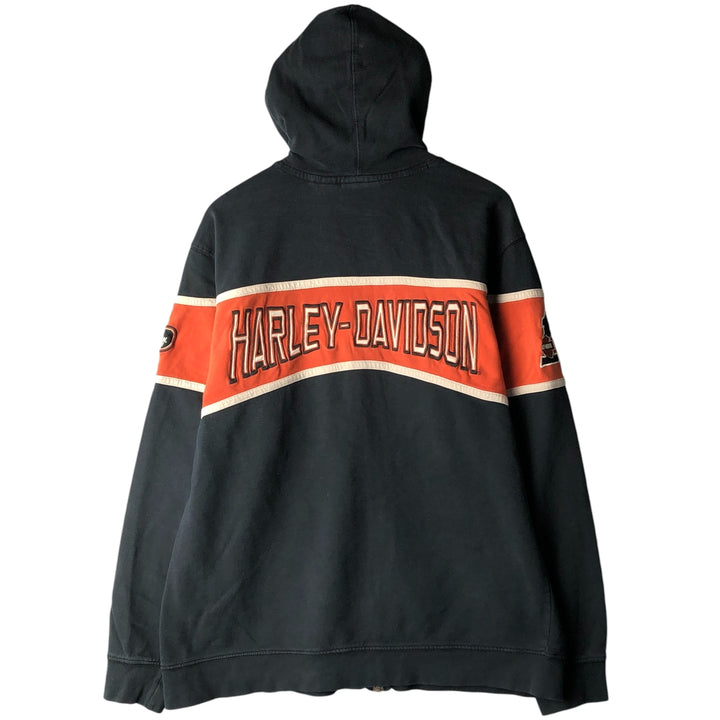 Harley-Davidson Men's Full-Zip Hoodie (XL) cotton black type Vintage Second Hand