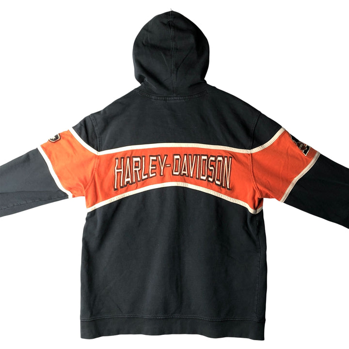 Harley-Davidson Men's Full-Zip Hoodie (XL) cotton black type Vintage Second Hand
