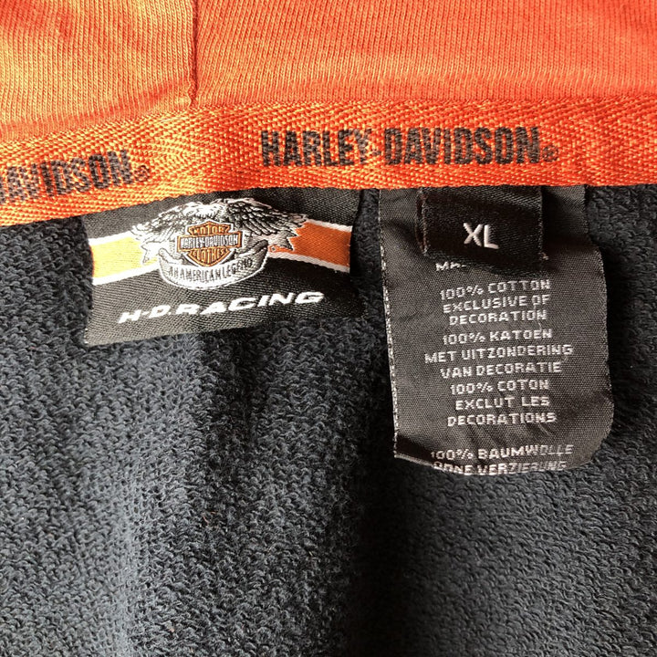 Harley-Davidson Men's Full-Zip Hoodie (XL) cotton black type Vintage Second Hand