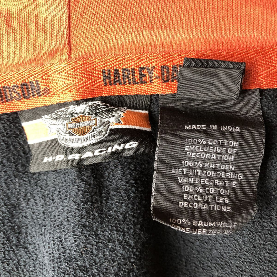 Harley-Davidson Men's Full-Zip Hoodie (XL) cotton black type Vintage Second Hand