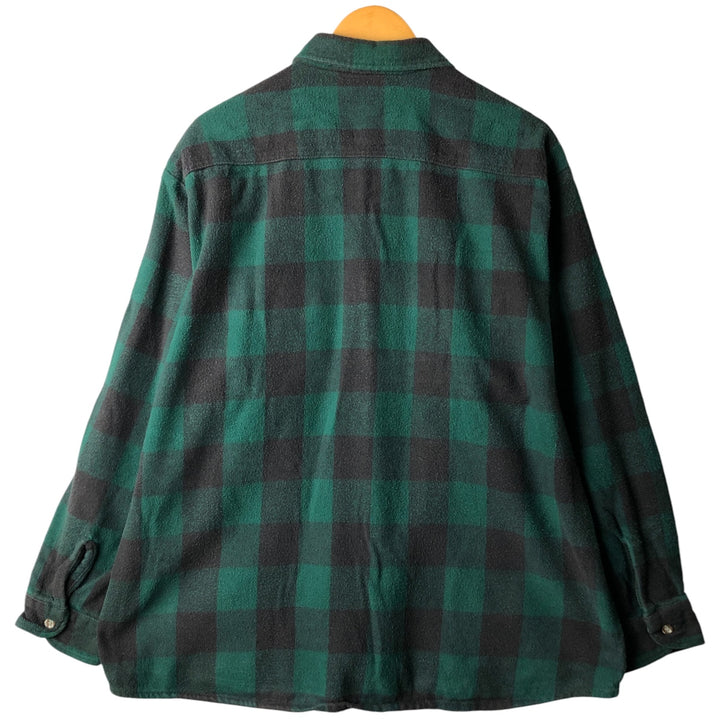 Wear Guard Long Sleeve Flannel Check Shirt, Made in USA, Men's XXL cotton Green type dark green Vintage Second Hand