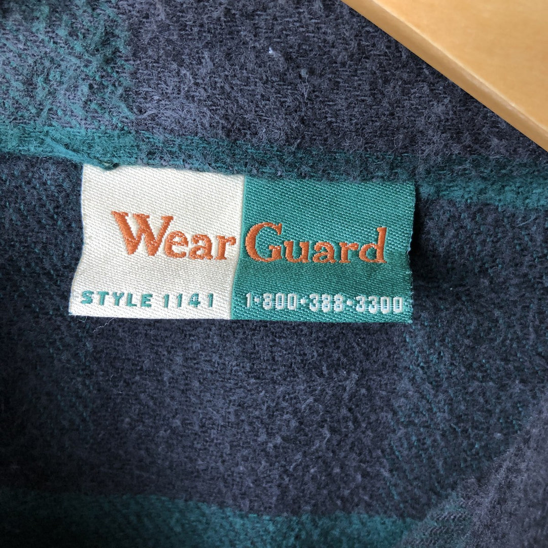 Wear Guard Long Sleeve Flannel Check Shirt, Made in USA, Men's XXL cotton Green type dark green Vintage Second Hand