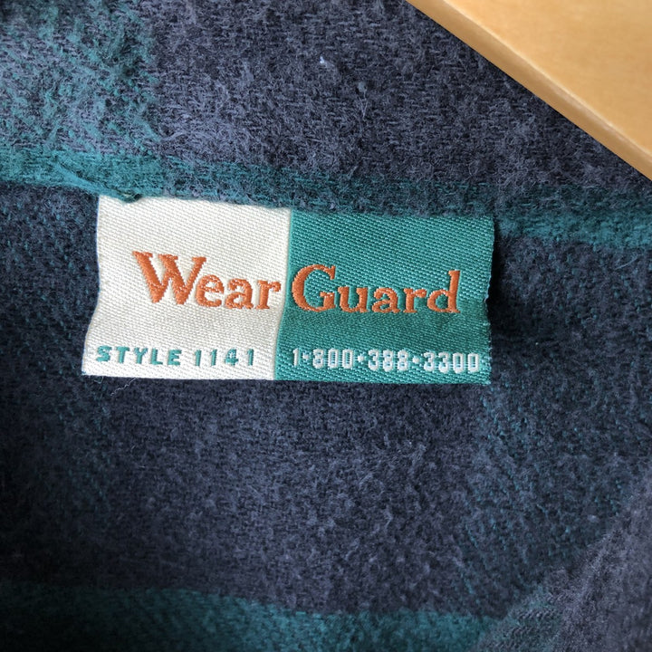 Wear Guard Long Sleeve Flannel Check Shirt, Made in USA, Men's XXL cotton Green type dark green Vintage Second Hand