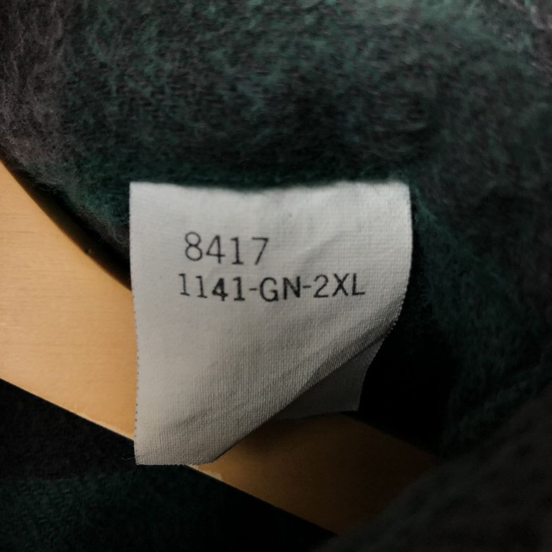 Wear Guard Long Sleeve Flannel Check Shirt, Made in USA, Men's XXL cotton Green type dark green Vintage Second Hand