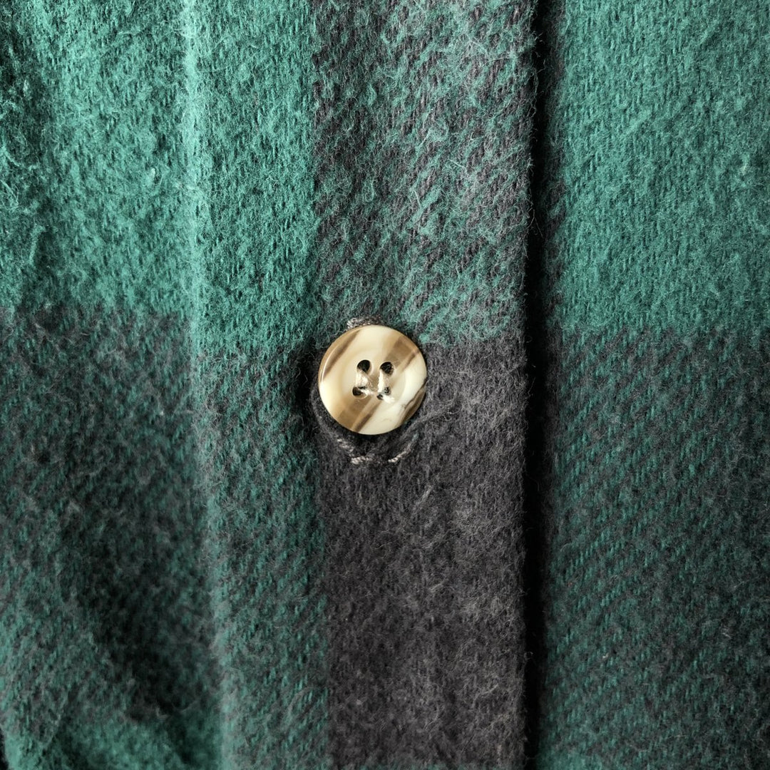 Wear Guard Long Sleeve Flannel Check Shirt, Made in USA, Men's XXL cotton Green type dark green Vintage Second Hand