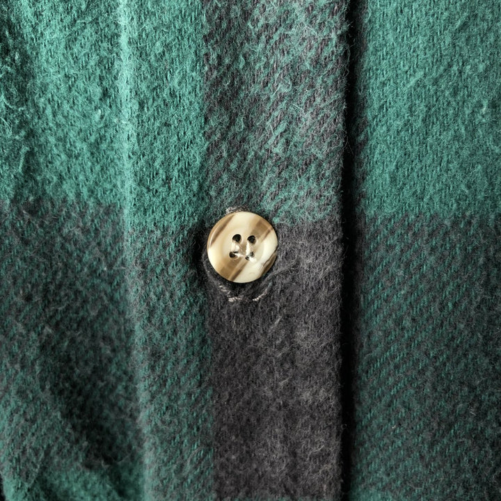 Wear Guard Long Sleeve Flannel Check Shirt, Made in USA, Men's XXL cotton Green type dark green Vintage Second Hand