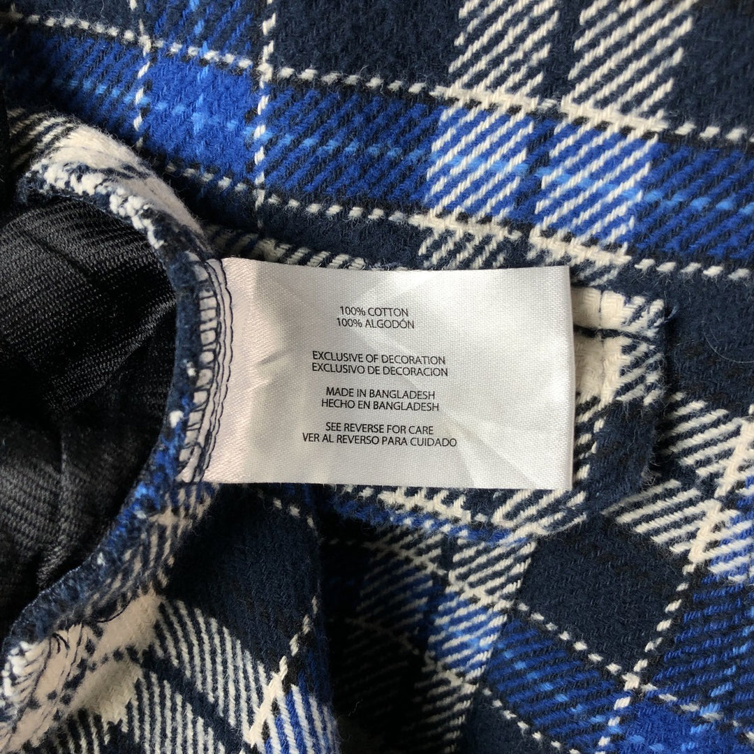ORVIS Long Sleeve Flannel Check Shirt, Men's Size L cotton navy blue type Vintage Second Hand