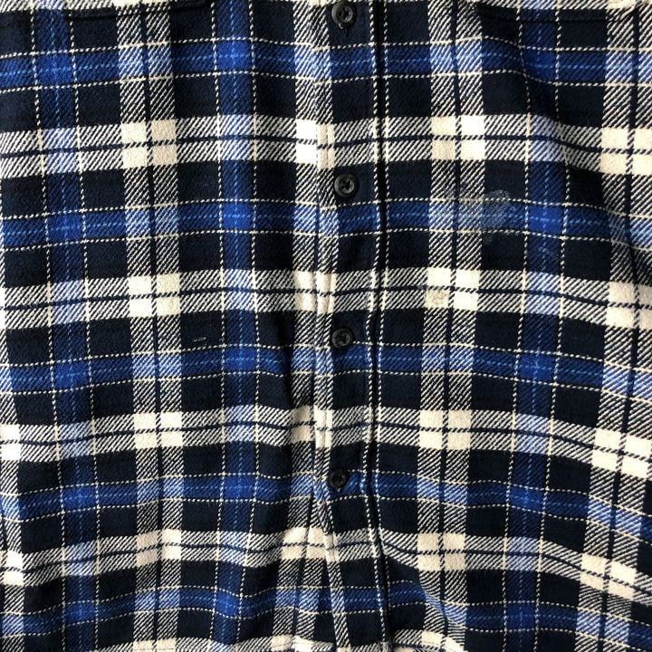 ORVIS Long Sleeve Flannel Check Shirt, Men's Size L cotton navy blue type Vintage Second Hand