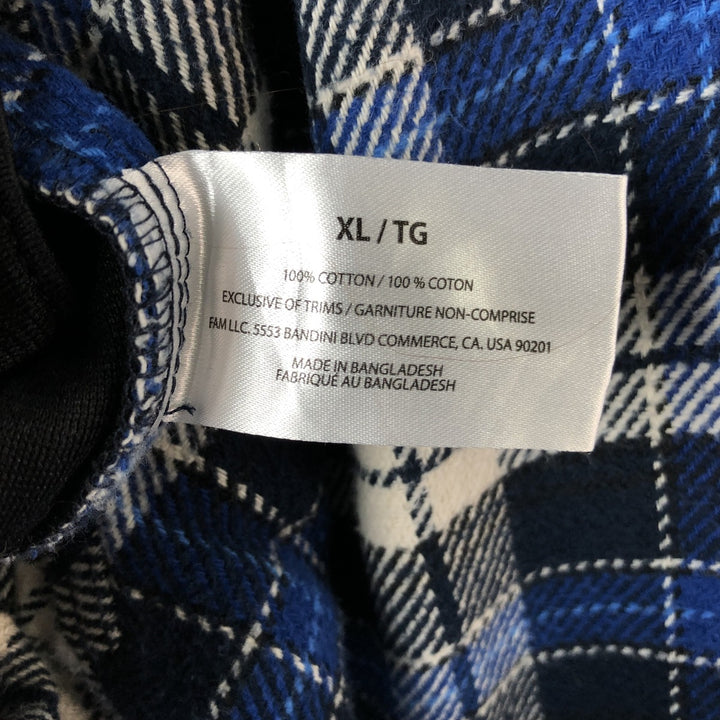 ORVIS Long Sleeve Flannel Check Shirt, Men's XL Size cotton navy blue type Vintage Second Hand