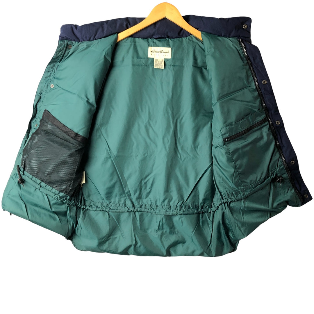 Eddie Bauer Goose Down Vest, Men's Size L polyester navy blue type Vintage Second Hand