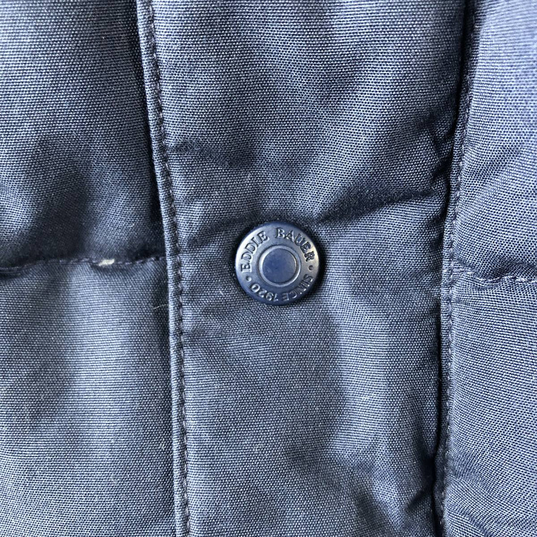 Eddie Bauer Goose Down Vest, Men's Size L polyester navy blue type Vintage Second Hand