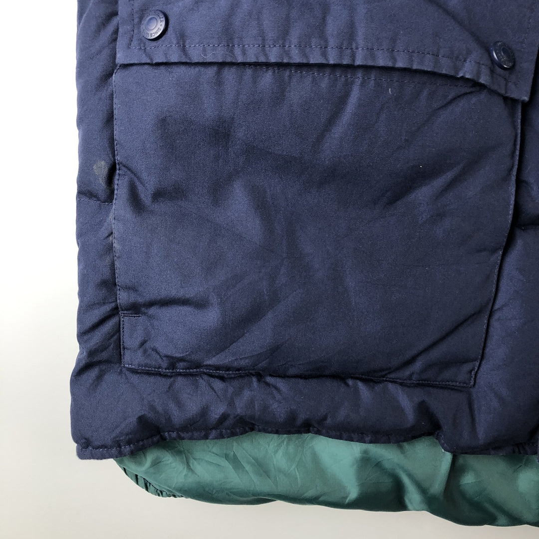 Eddie Bauer Goose Down Vest, Men's Size L polyester navy blue type Vintage Second Hand