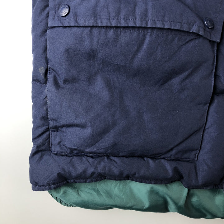 Eddie Bauer Goose Down Vest, Men's Size L polyester navy blue type Vintage Second Hand