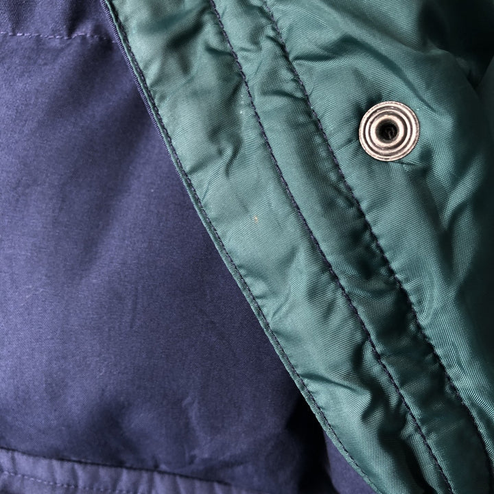 Eddie Bauer Goose Down Vest, Men's Size L polyester navy blue type Vintage Second Hand