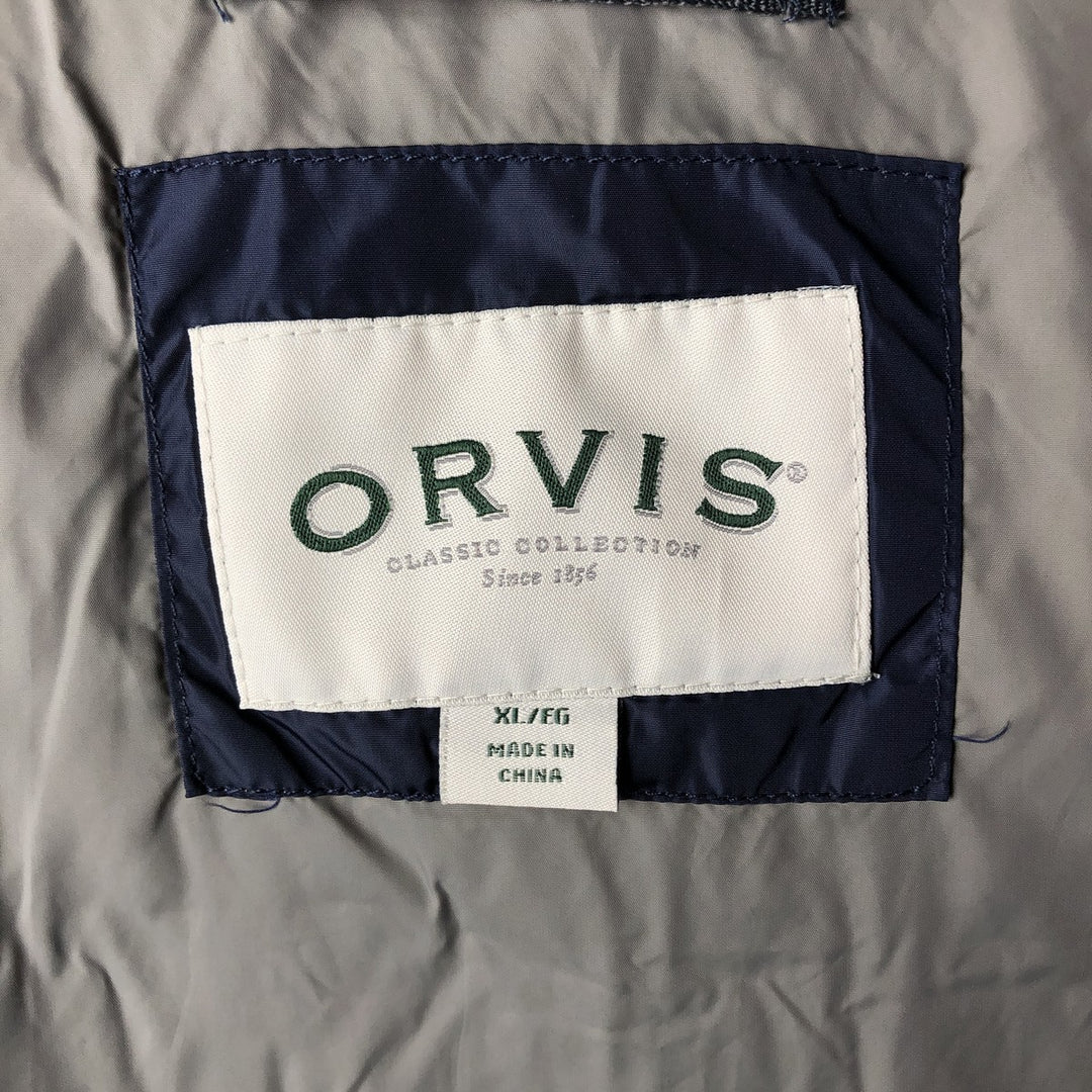 Orvis Down Vest, Men's XL Nylon navy blue type Vintage Second Hand