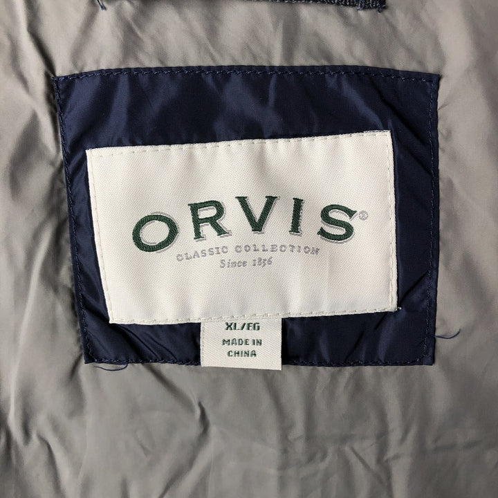 Orvis Down Vest, Men's XL Nylon navy blue type Vintage Second Hand