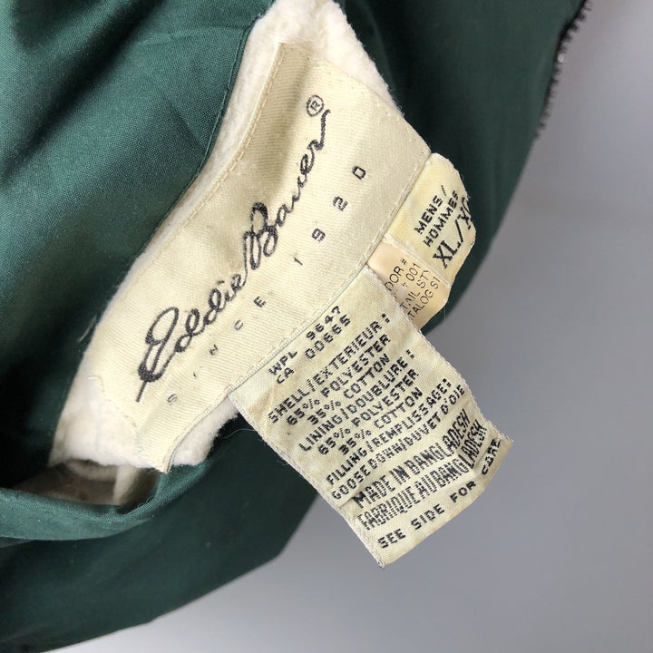90s-00'S Eddie Bauer Check Pattern Reversible Goose Down Vest, Men's XL polyester green type Vintage Second Hand