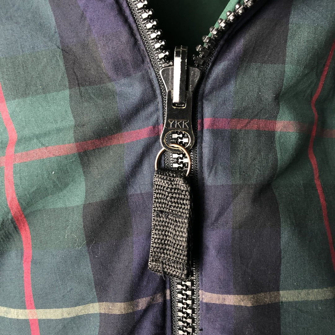 90s-00'S Eddie Bauer Check Pattern Reversible Goose Down Vest, Men's XL polyester green type Vintage Second Hand