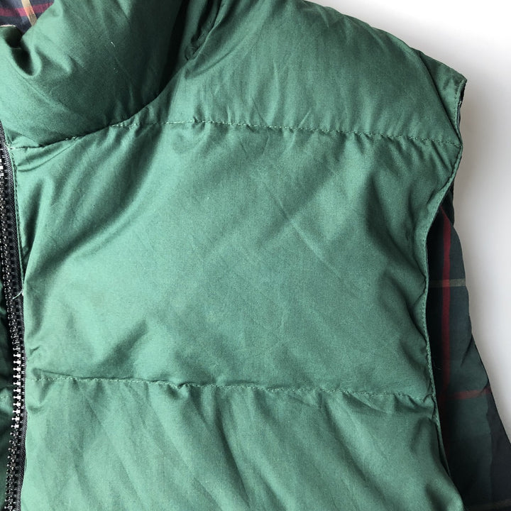 90s-00'S Eddie Bauer Check Pattern Reversible Goose Down Vest, Men's XL polyester green type Vintage Second Hand