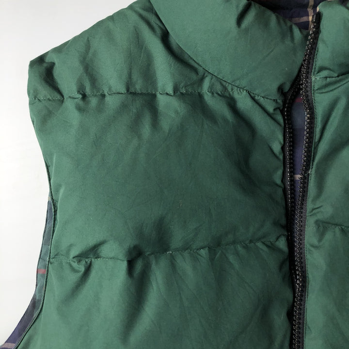 90s-00'S Eddie Bauer Check Pattern Reversible Goose Down Vest, Men's XL polyester green type Vintage Second Hand