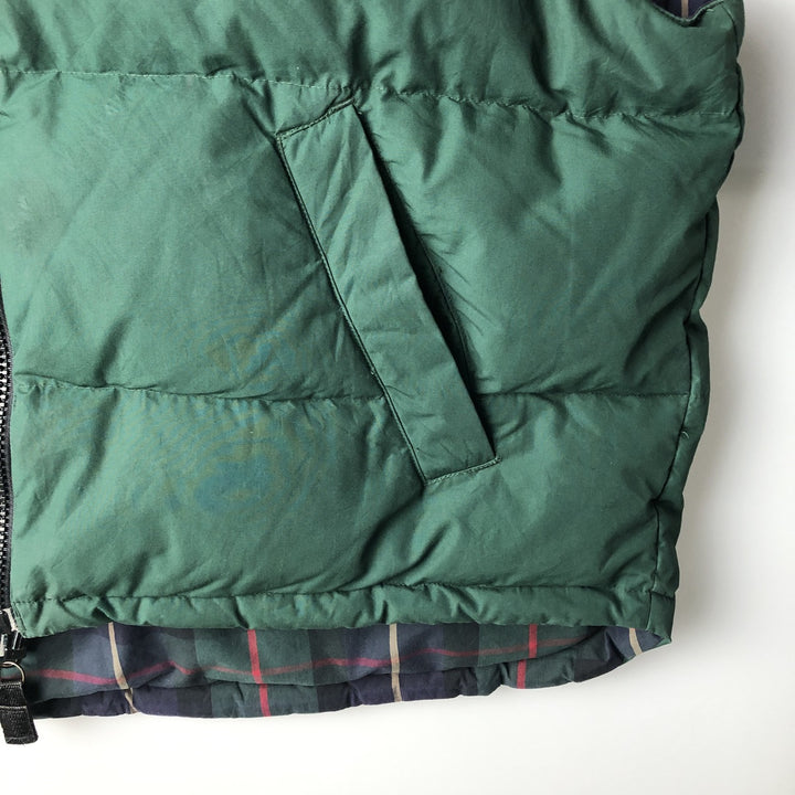 90s-00'S Eddie Bauer Check Pattern Reversible Goose Down Vest, Men's XL polyester green type Vintage Second Hand