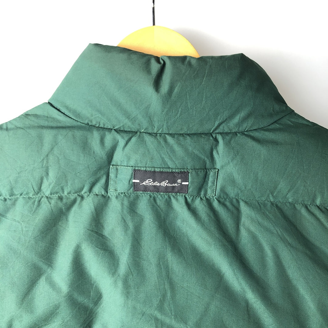 90s-00'S Eddie Bauer Check Pattern Reversible Goose Down Vest, Men's XL polyester green type Vintage Second Hand