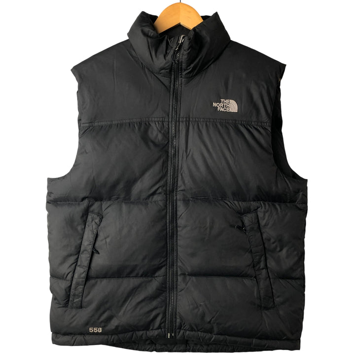 The North Face 550 Fill Power Goose Down Vest, Men's Size Medium Nylon black type Vintage Second Hand