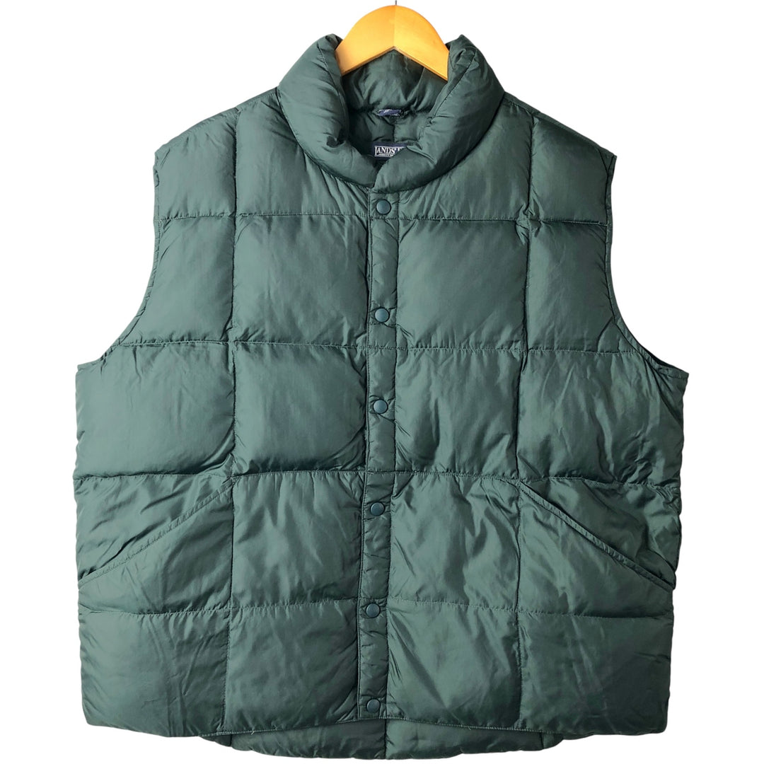 Lands' End Goose Down Vest, Men's XL Nylon blue type Vintage Second Hand