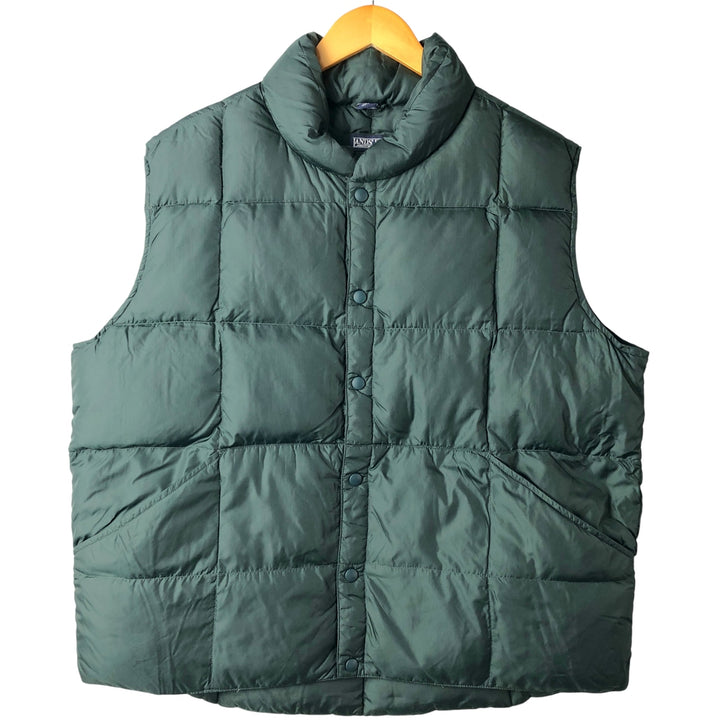 Lands' End Goose Down Vest, Men's XL Nylon blue type Vintage Second Hand
