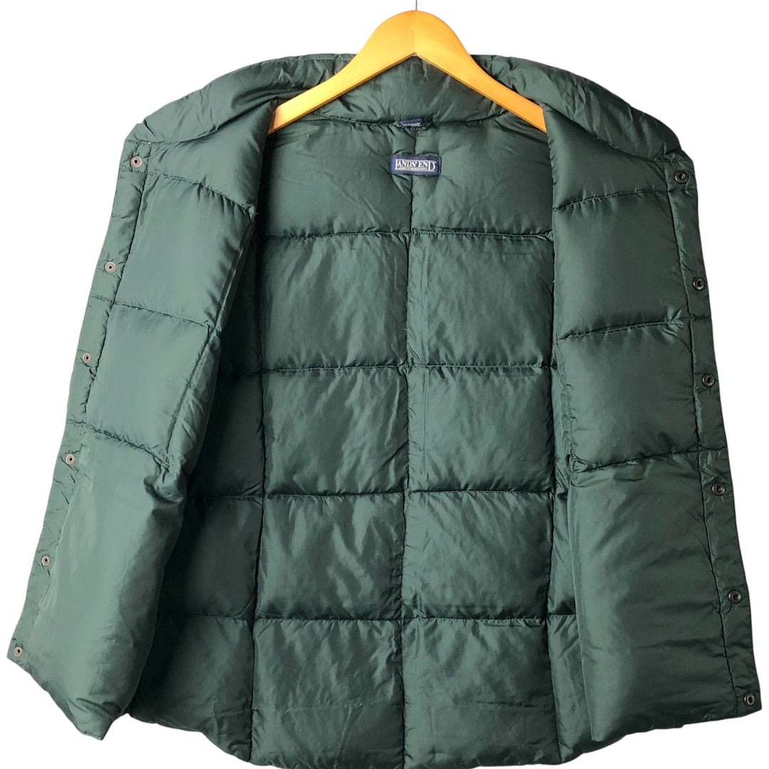 Lands' End Goose Down Vest, Men's XL Nylon blue type Vintage Second Hand
