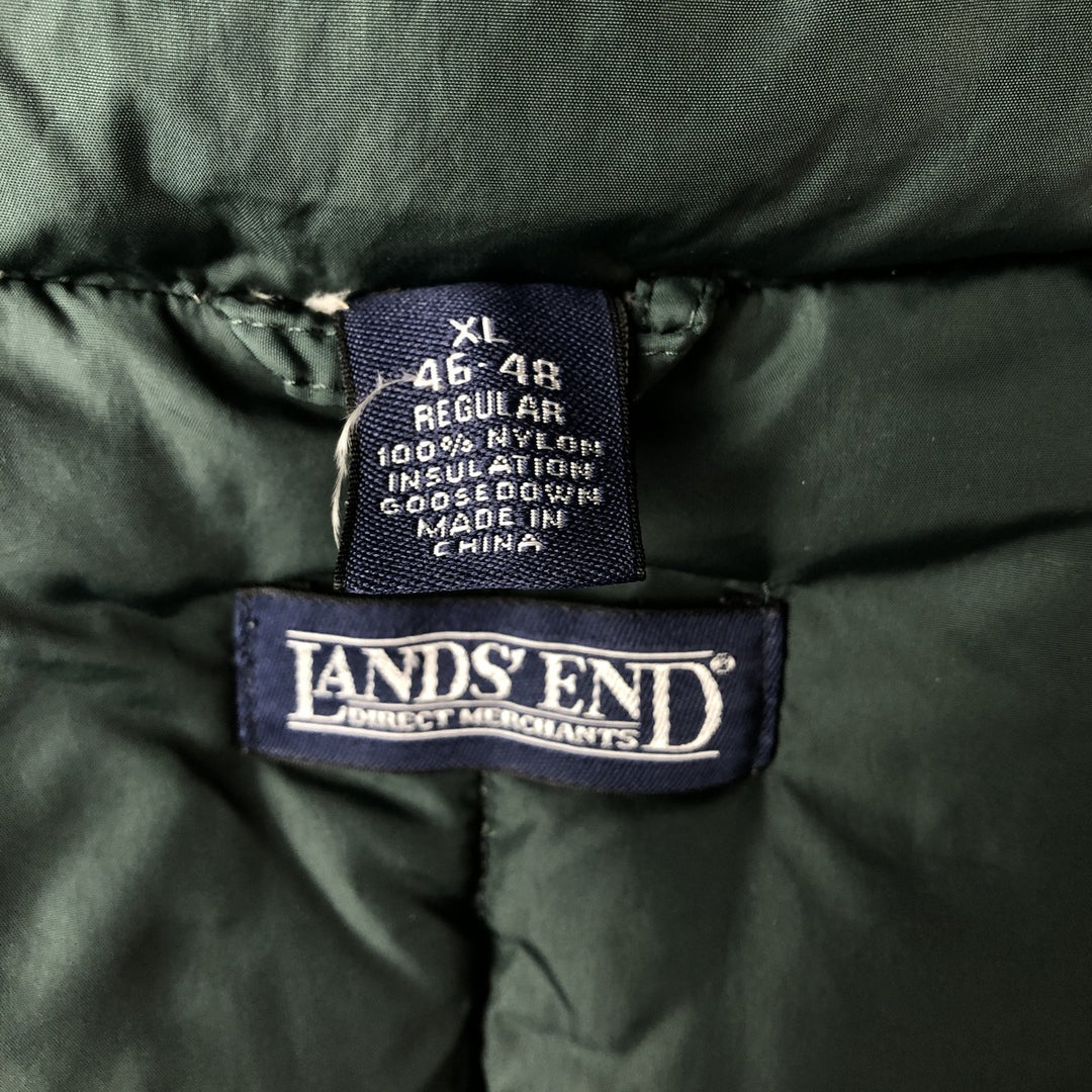 Lands' End Goose Down Vest, Men's XL Nylon blue type Vintage Second Hand