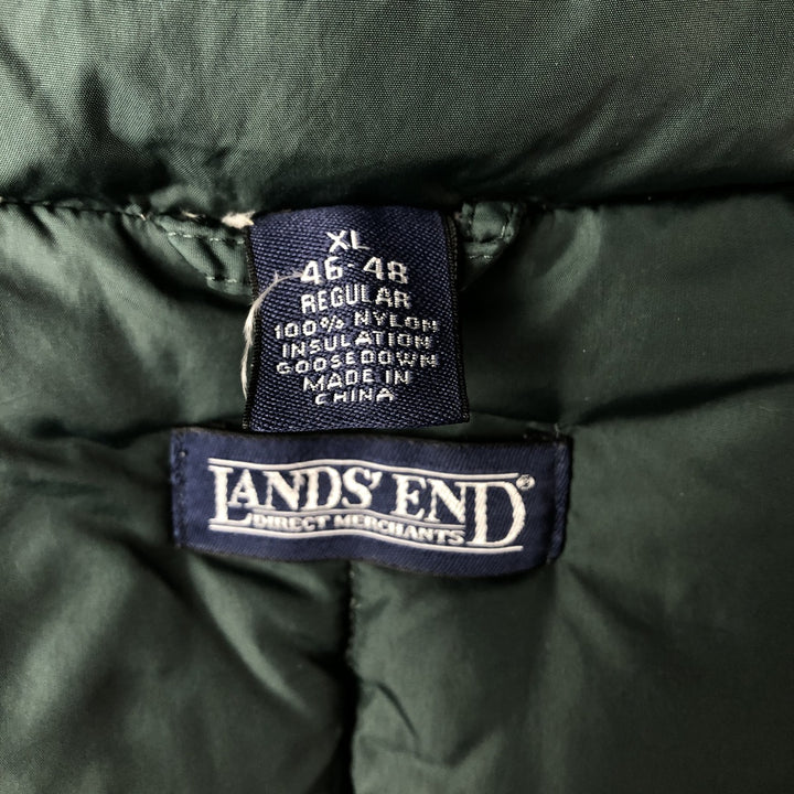 Lands' End Goose Down Vest, Men's XL Nylon blue type Vintage Second Hand