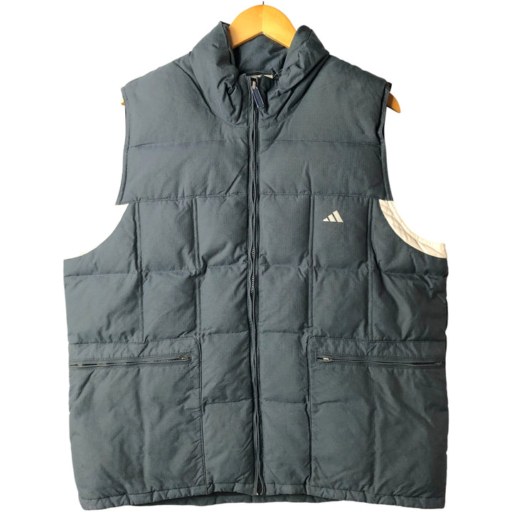 2000'S Adidas down vest, men's size L polyamide gray type Vintage Second Hand