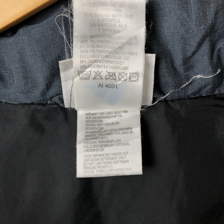 2000'S Adidas down vest, men's size L polyamide gray type Vintage Second Hand
