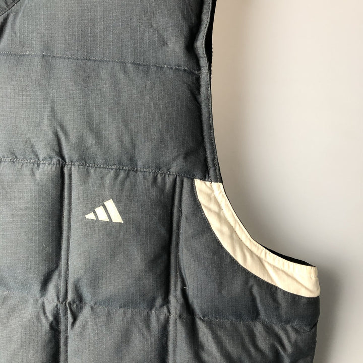 2000'S Adidas down vest, men's size L polyamide gray type Vintage Second Hand