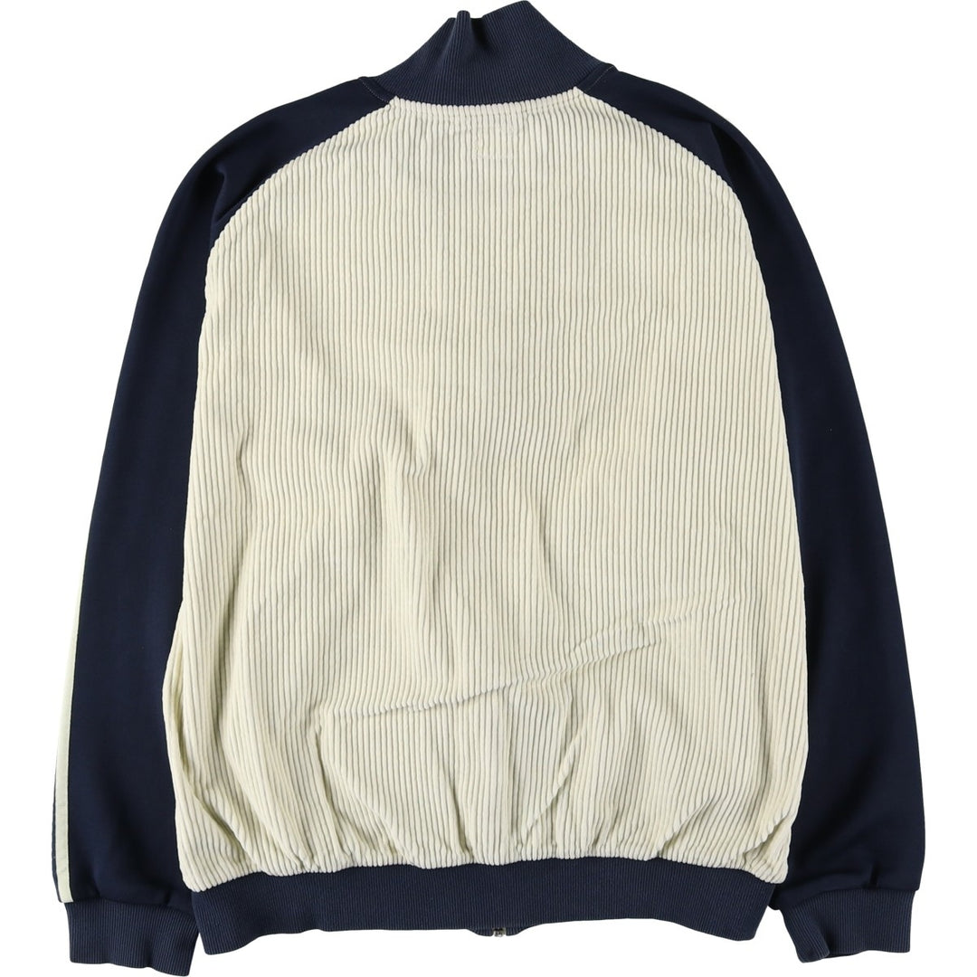 2000'S adidas Originals Corduroy Jersey Track Jacket, Men's Size XL cotton unbleached Vintage Second Hand