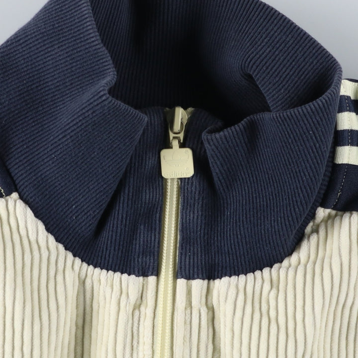 2000'S adidas Originals Corduroy Jersey Track Jacket, Men's Size XL cotton unbleached Vintage Second Hand
