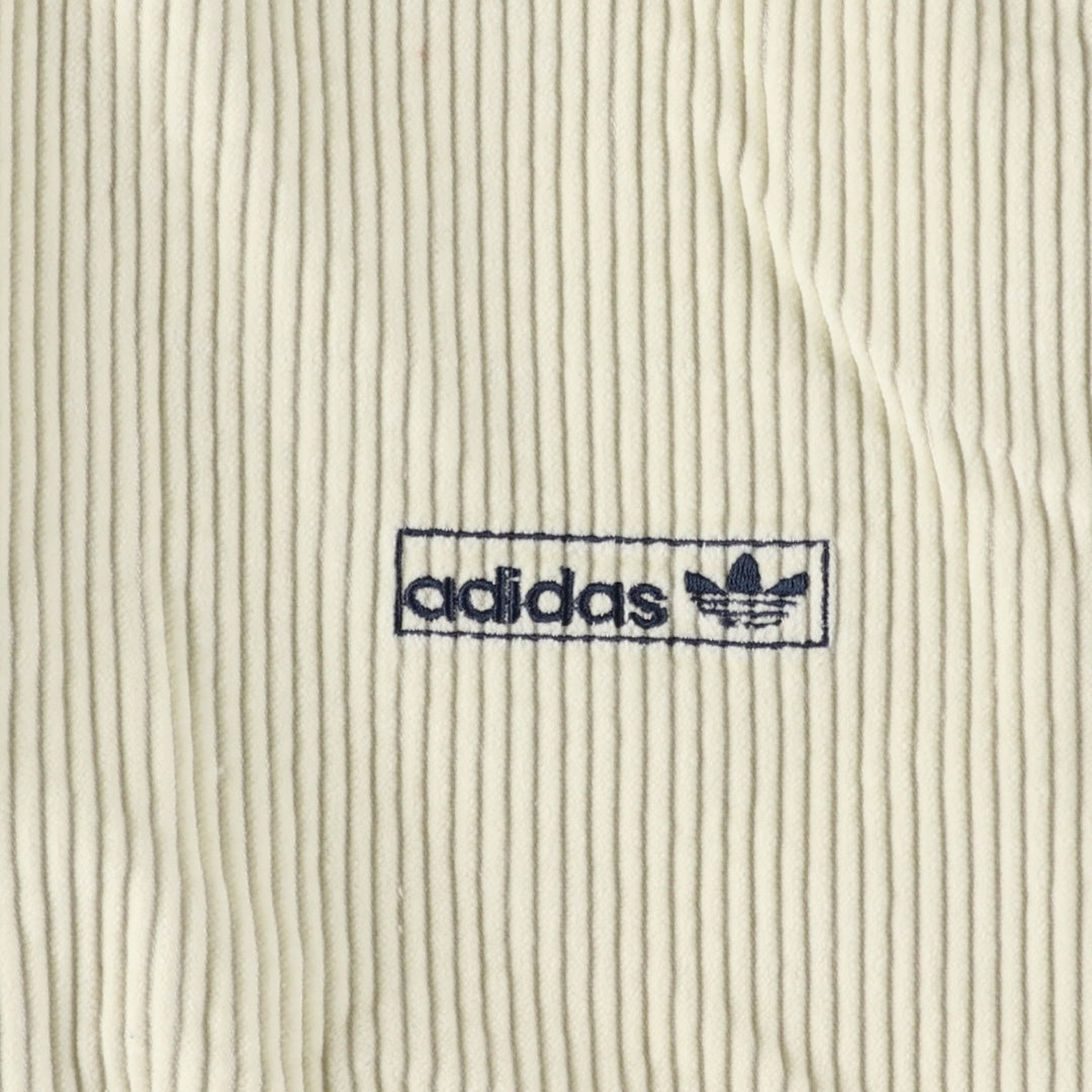 2000'S adidas Originals Corduroy Jersey Track Jacket, Men's Size XL cotton unbleached Vintage Second Hand