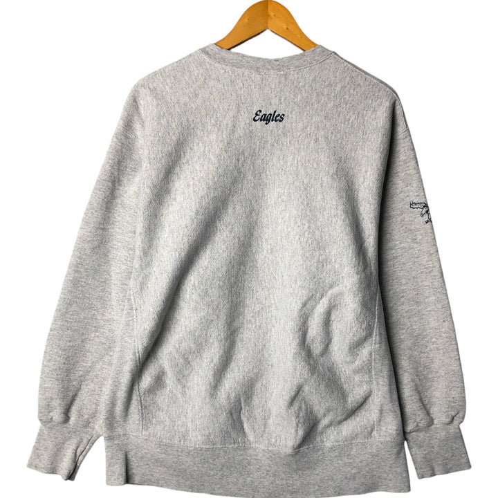 Vintage 90'S Lee Eagle Pattern College Sweatshirt, Made in USA, Men's Size XL cotton gray type Vintage Second Hand