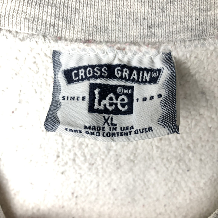 Vintage 90'S Lee Eagle Pattern College Sweatshirt, Made in USA, Men's Size XL cotton gray type Vintage Second Hand