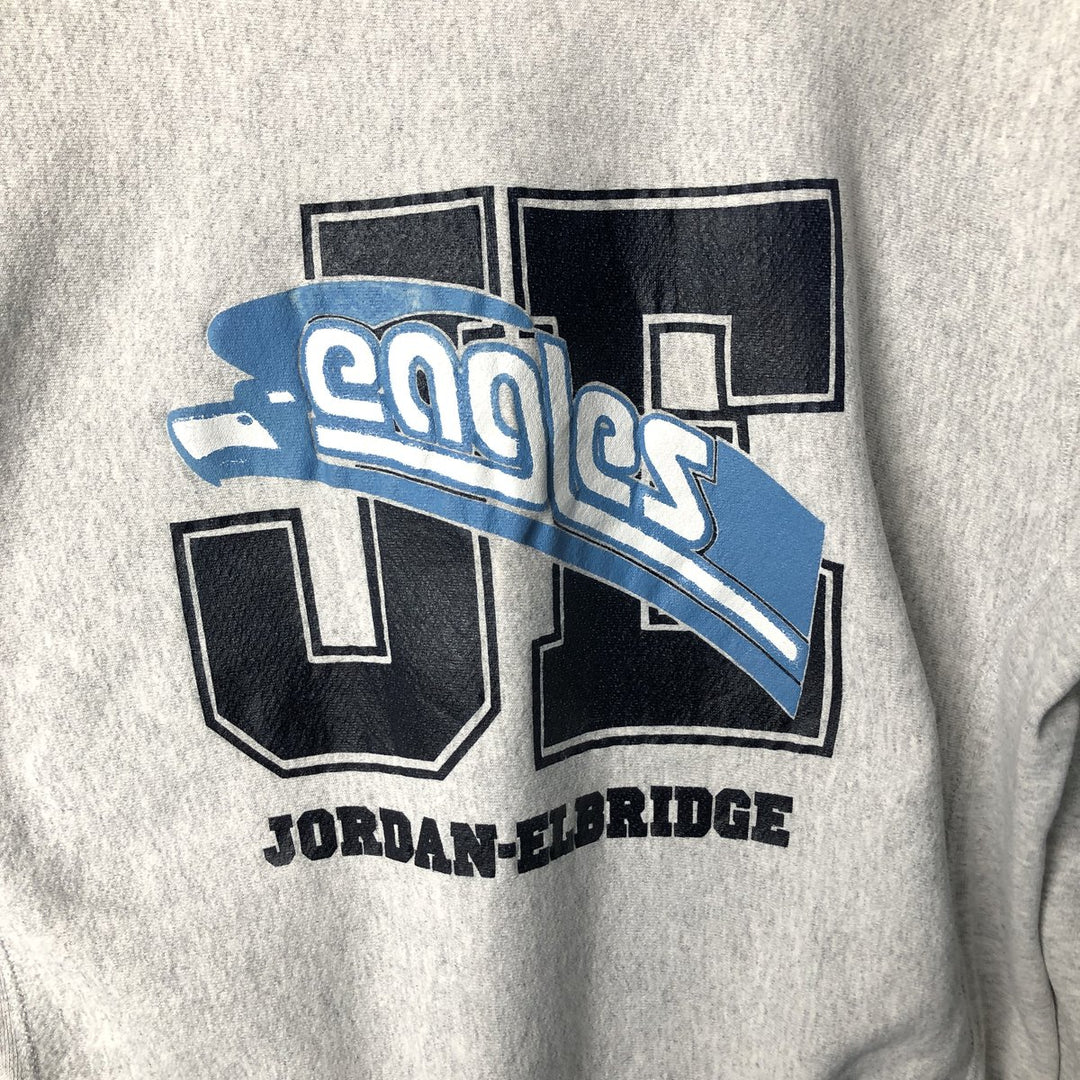 Vintage 90'S Lee Eagle Pattern College Sweatshirt, Made in USA, Men's Size XL cotton gray type Vintage Second Hand