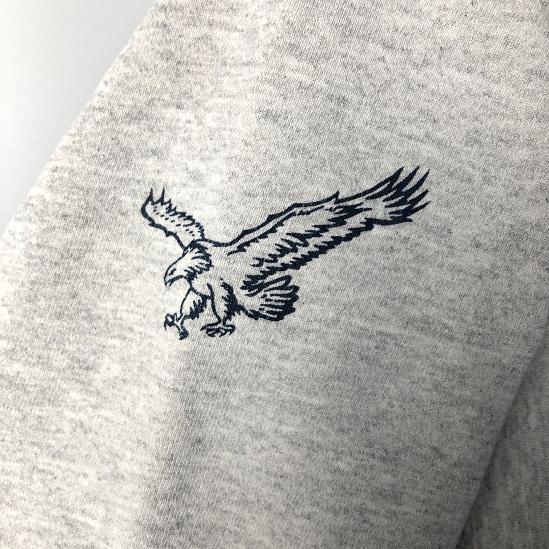 Vintage 90'S Lee Eagle Pattern College Sweatshirt, Made in USA, Men's Size XL cotton gray type Vintage Second Hand