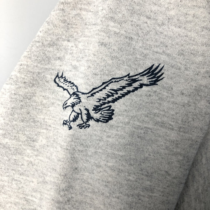 Vintage 90'S Lee Eagle Pattern College Sweatshirt, Made in USA, Men's Size XL cotton gray type Vintage Second Hand