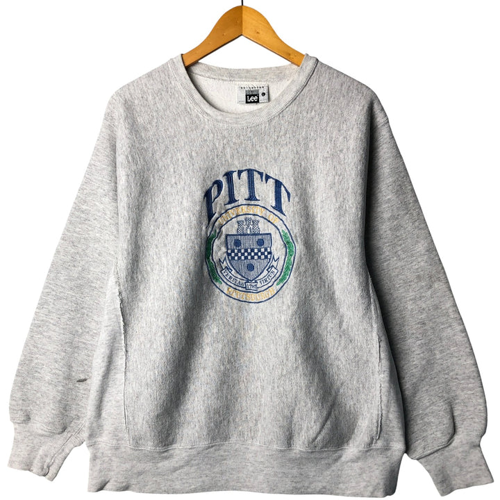 90'S Lee College Sweatshirt, Made in USA, Men's L, Vintage unclear gray type Vintage Second Hand