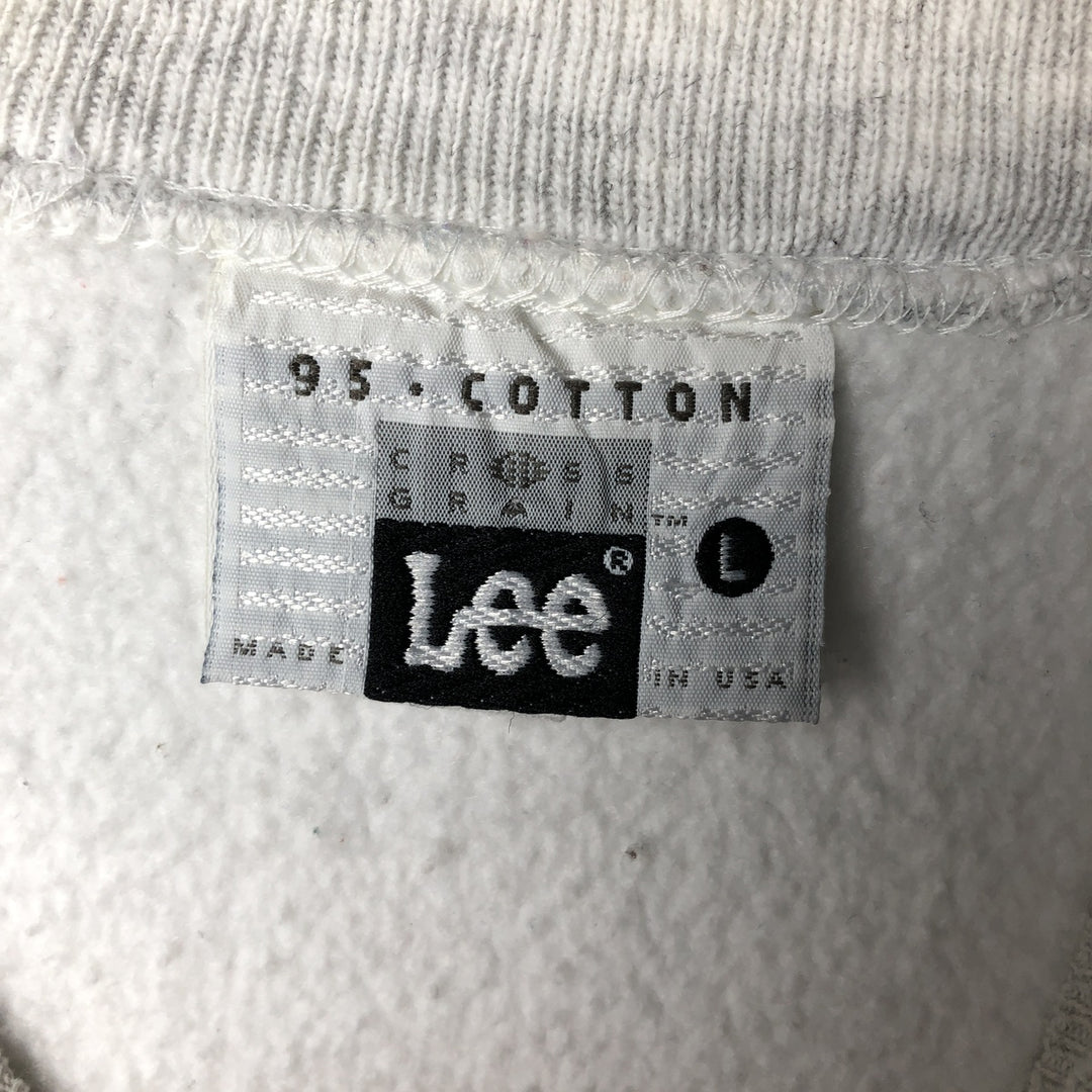 90'S Lee College Sweatshirt, Made in USA, Men's L, Vintage unclear gray type Vintage Second Hand