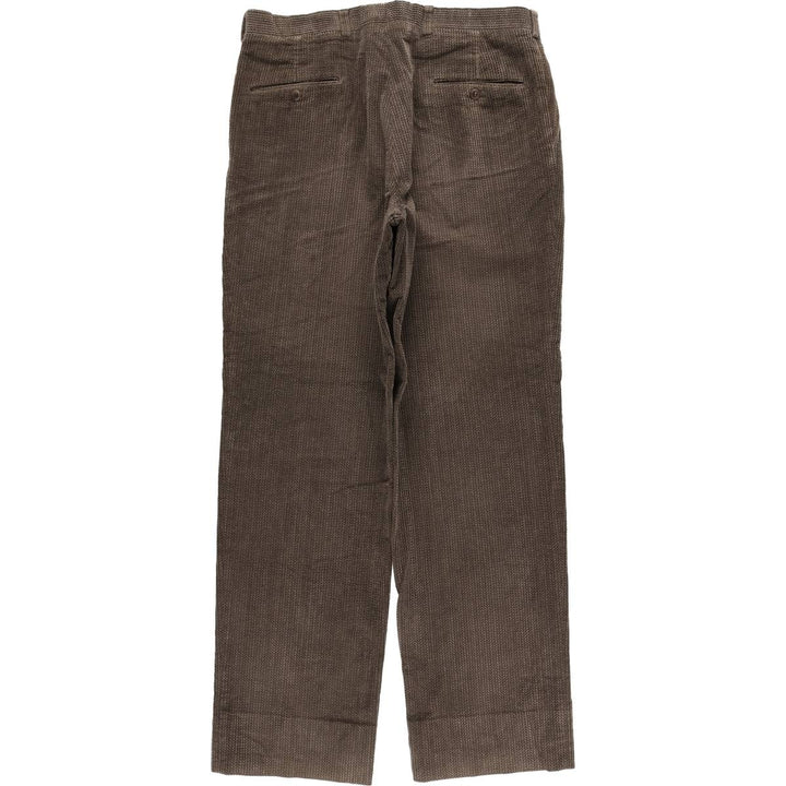 NASH Wide Ribbed Two-Pleated Corduroy Pants, Men's Size 36 cotton brown type Vintage Second Hand