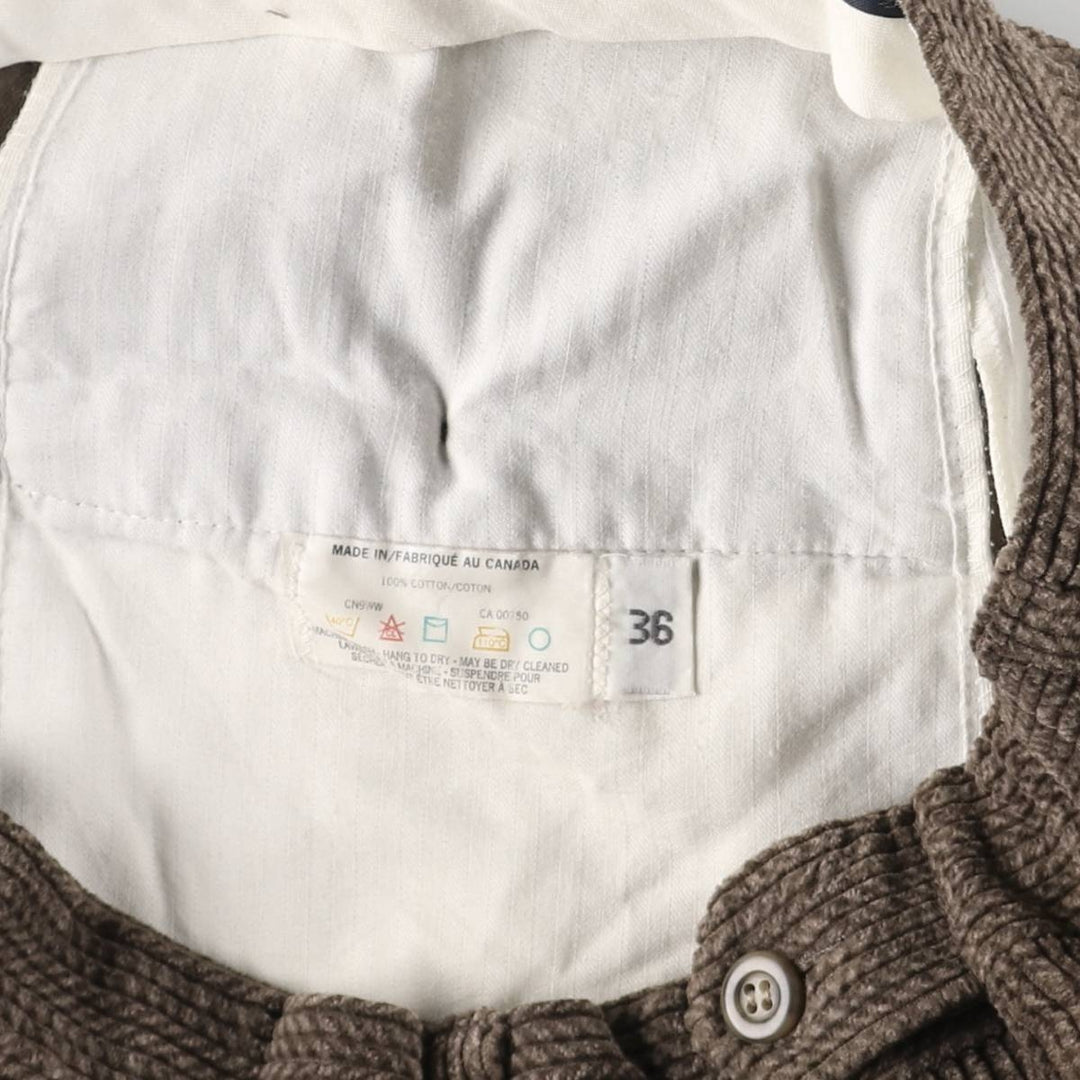 NASH Wide Ribbed Two-Pleated Corduroy Pants, Men's Size 36 cotton brown type Vintage Second Hand