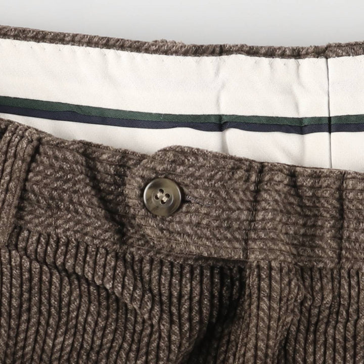 NASH Wide Ribbed Two-Pleated Corduroy Pants, Men's Size 36 cotton brown type Vintage Second Hand