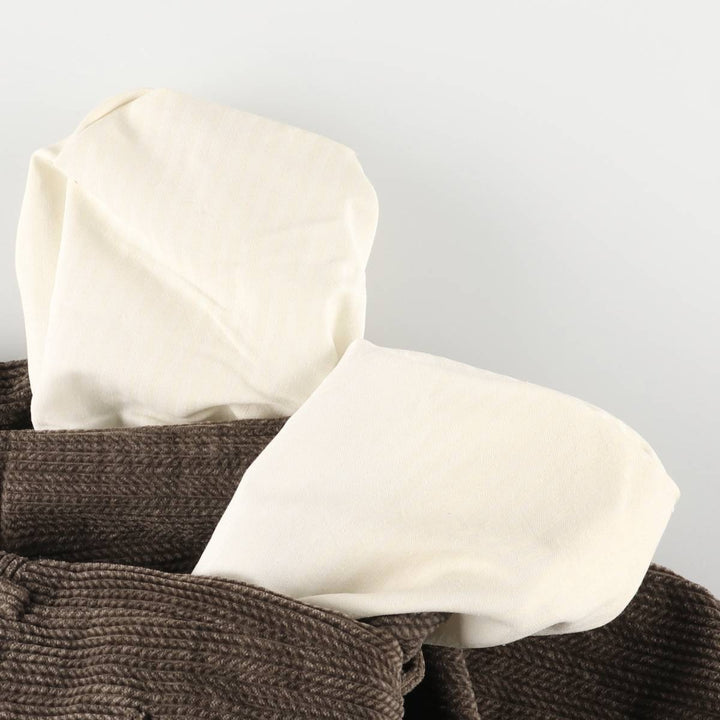 NASH Wide Ribbed Two-Pleated Corduroy Pants, Men's Size 36 cotton brown type Vintage Second Hand