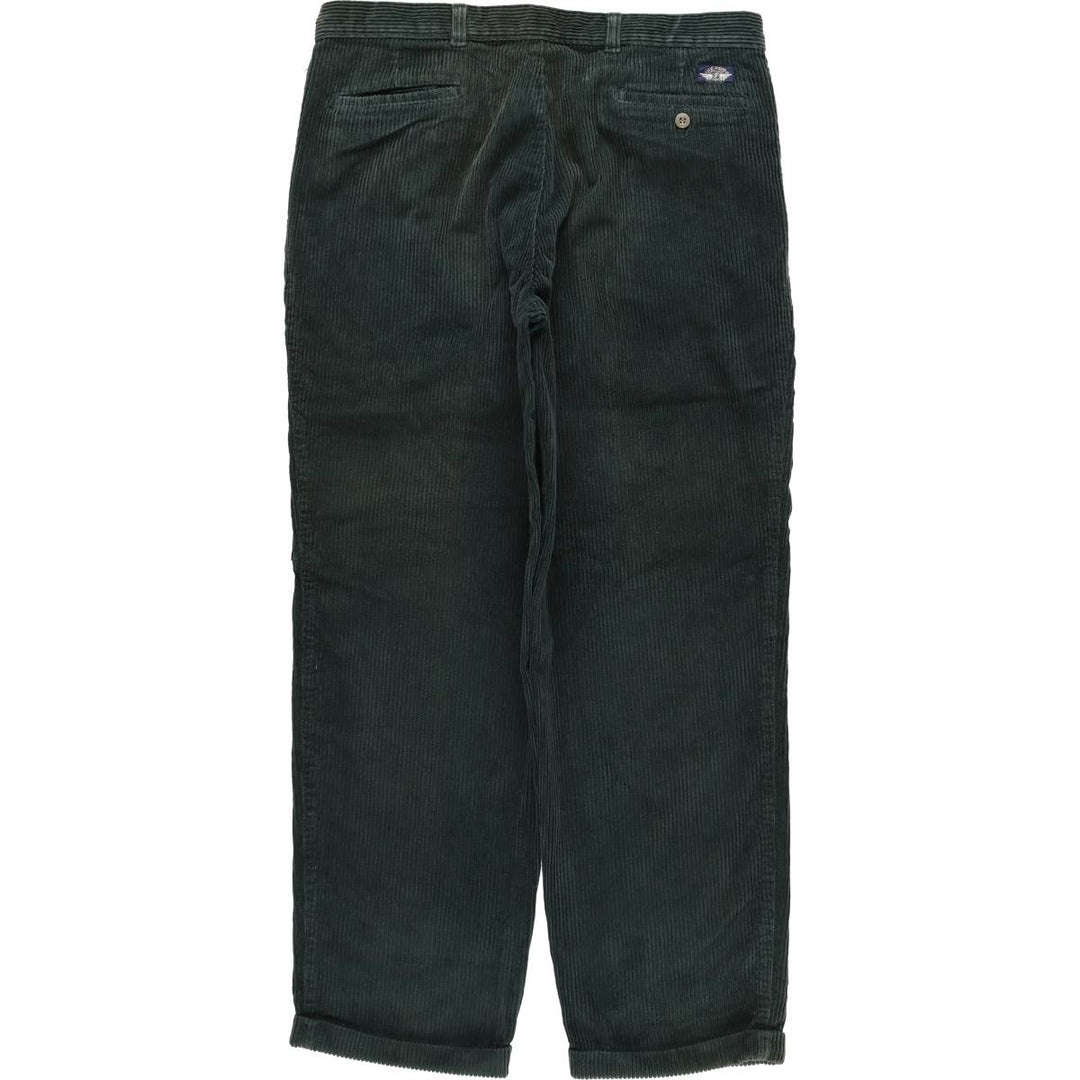 90'S Dockers Two-pleat Corduroy Pants, Made in USA, Men's, Size 36, Vintage unclear green type Vintage Second Hand